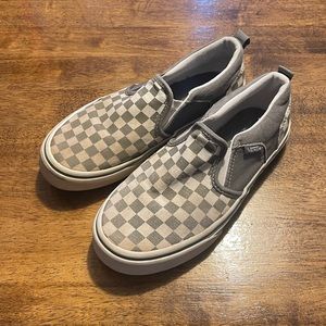 Vans Gray and White Checkered Slip-ons Boys Size 3